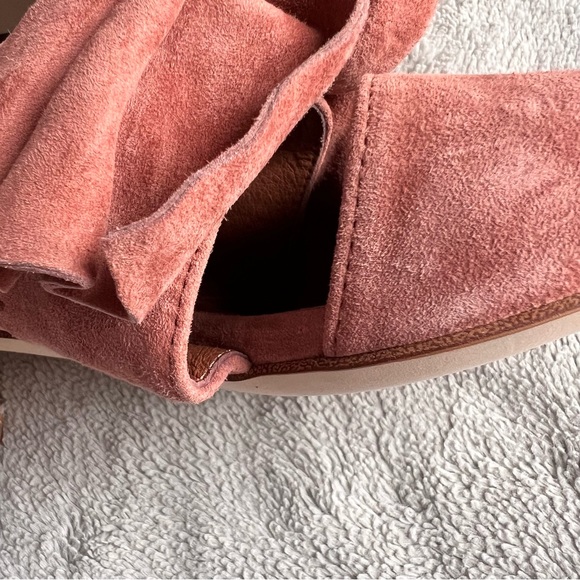 Jeffrey Campbell Cyrus Bow Suede Leather Slip-On Block Heel Mules Rose Pink 8.5 - Picture 11 of 15